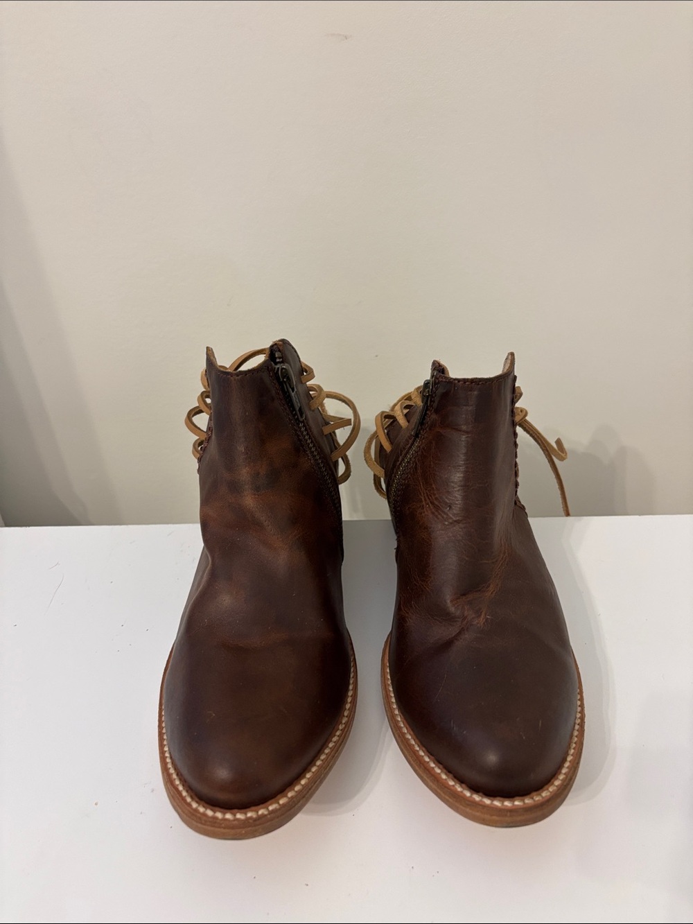 Freebird by Steven Dark Brown Leather Lace-Up Ankle Boots